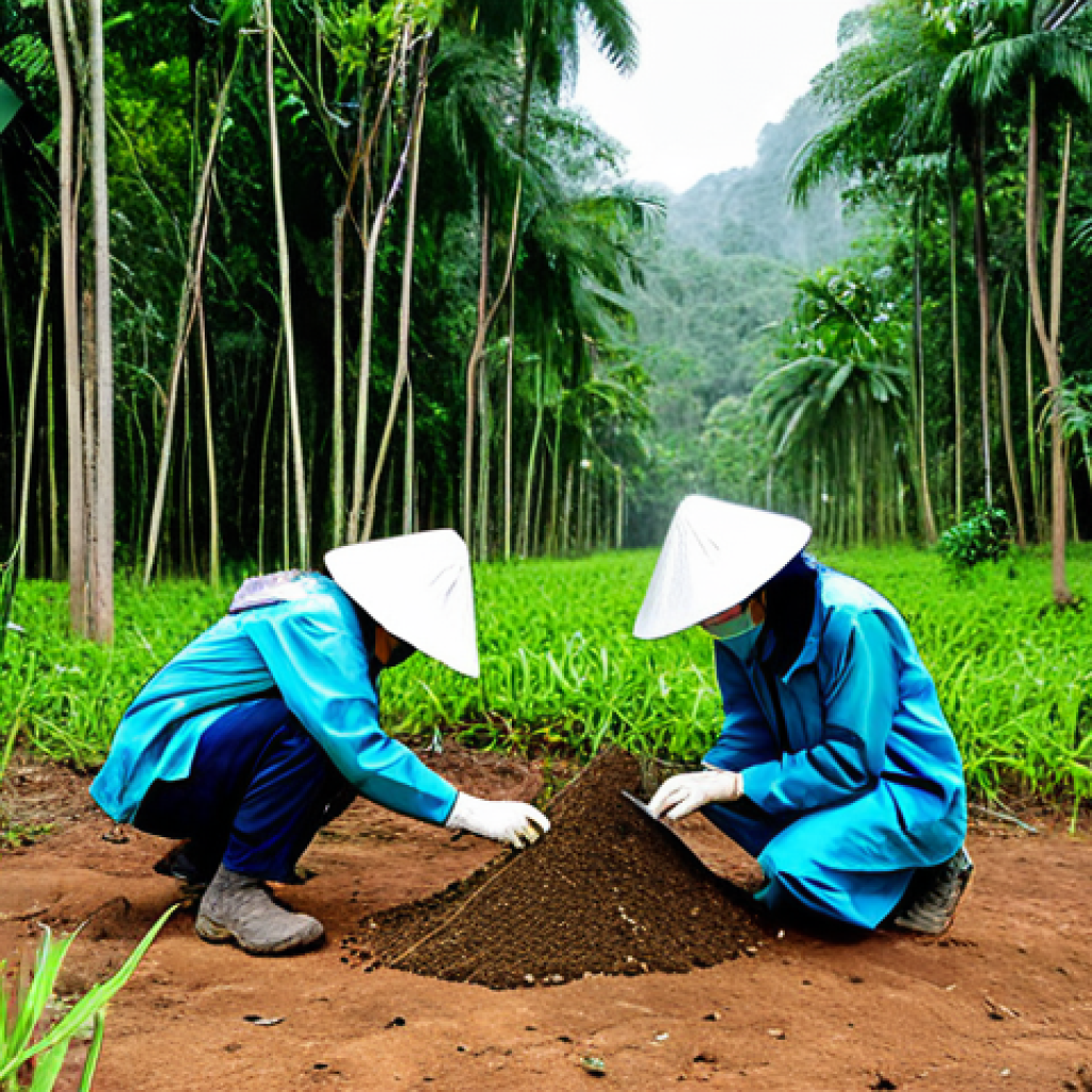 탄소 격리 식재 프로젝트의 법적 요구사항 - **Image Prompt: Environmental Impact Assessment**
"A team of environmental scientists, fully clo...