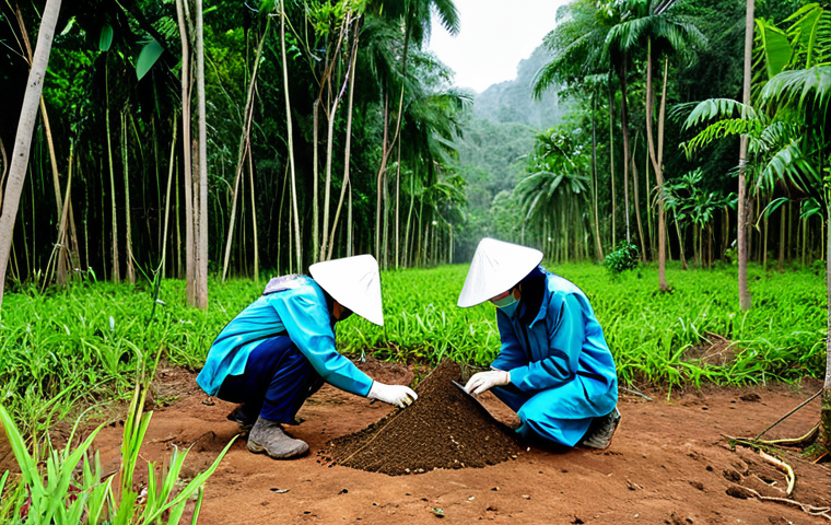 탄소 격리 식재 프로젝트의 법적 요구사항 - **Image Prompt: Environmental Impact Assessment**
    "A team of environmental scientists, fully clo...