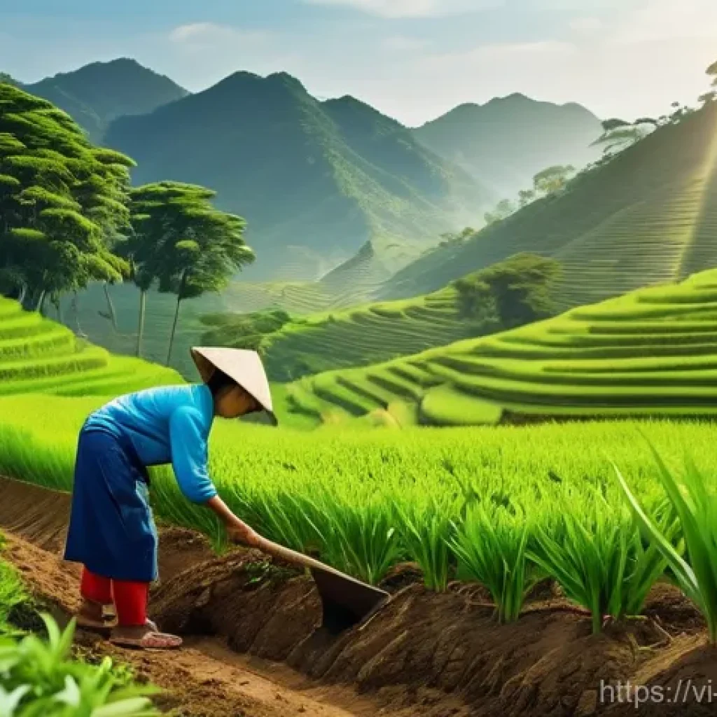탄소 격리 식재의 커뮤니티 기반 프로젝트 - **Prompt 1: Community Reforestation in Rural Vietnam**
A vibrant and hopeful scene in a rural Vi...
