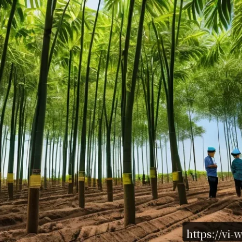 Home 31 탄소 격리 식재 프로젝트의 디지털 기술 활용 방안 - A high-tech carbon absorption tree plantation site in rural Vietnam, featuring diverse IoT sensors i...