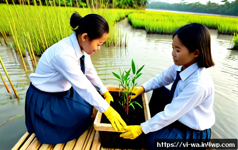 Home 17 탄소 격리 식재 프로젝트의 교육적 접근법 - Photorealistic environmental education workshop in rural Vietnam, a Vietnamese teacher guiding middl...