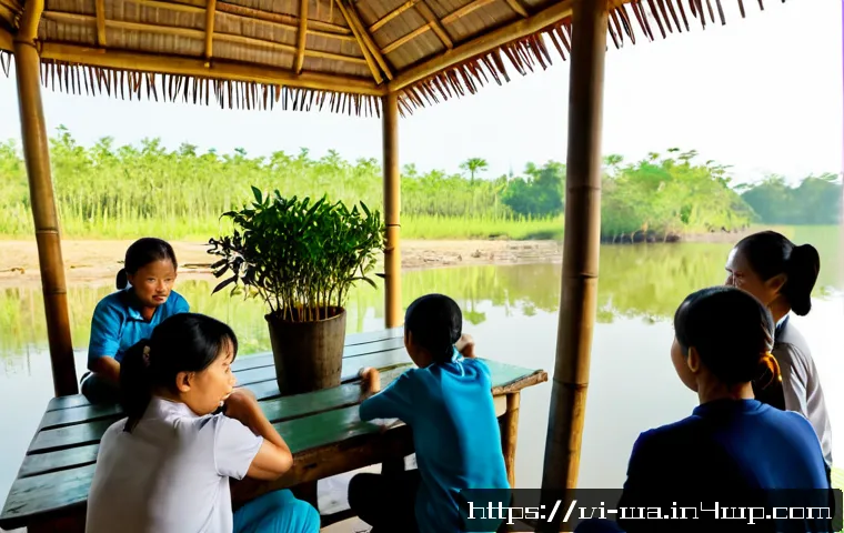 Home 17 탄소 격리 식재를 위한 지역사회 교육 프로그램 - Photorealistic community education workshop in rural Vietnam, Vietnamese farmers and local families ...